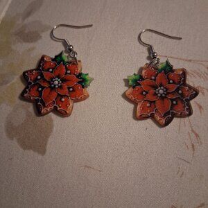 NICE CHRISTMAS FLOWER EARRINGS